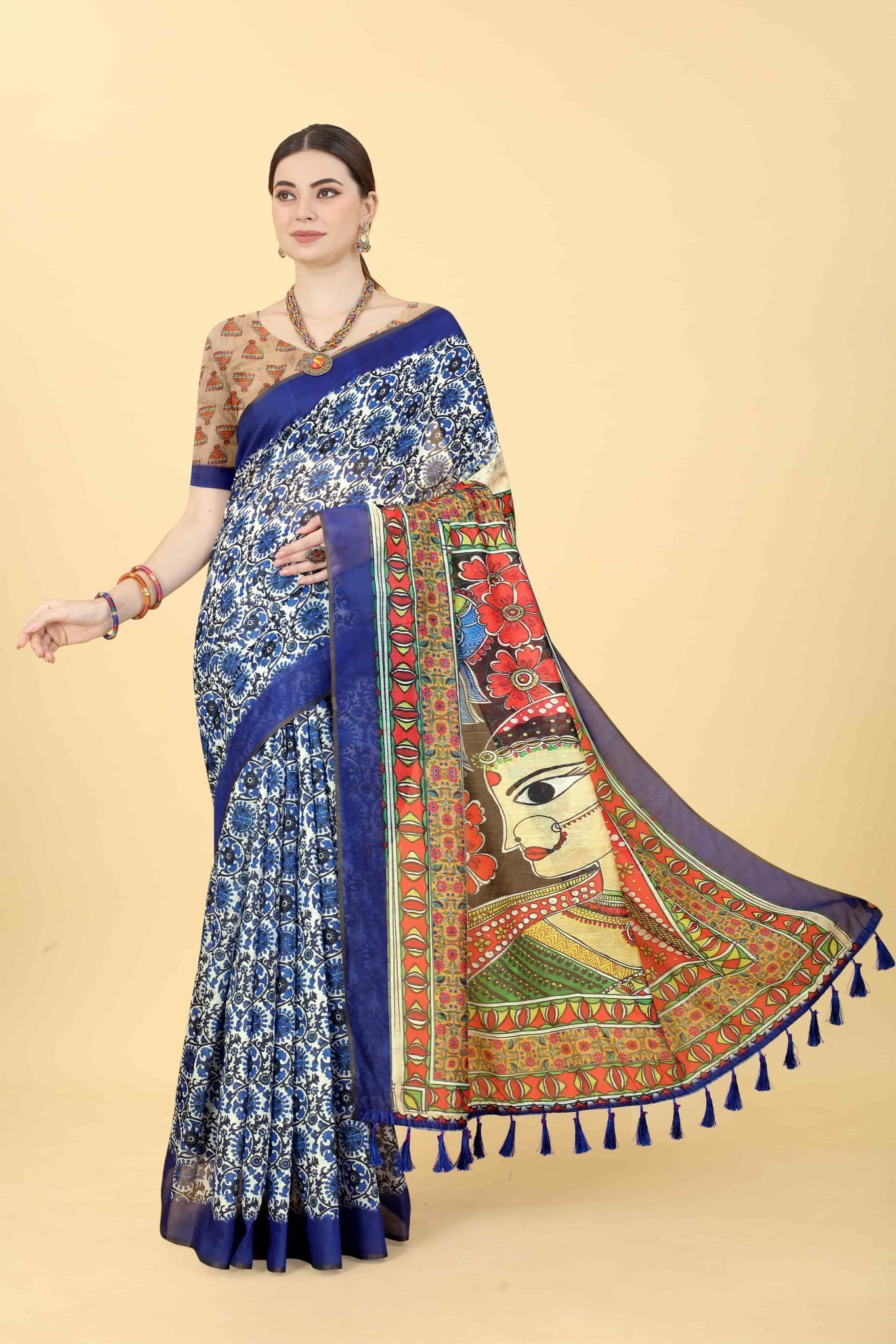 Women's Kalamkari Digital Printed Saree