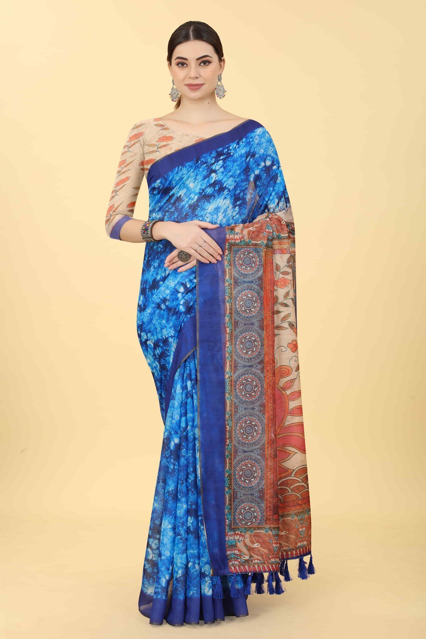 Women's Kalamkari Digital Printed Saree