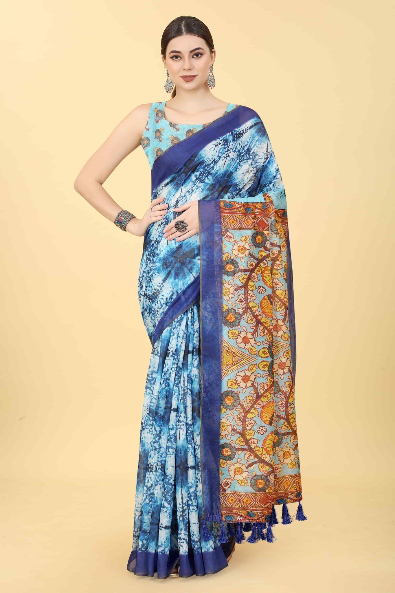 Women's Kalamkari Digital Printed Saree