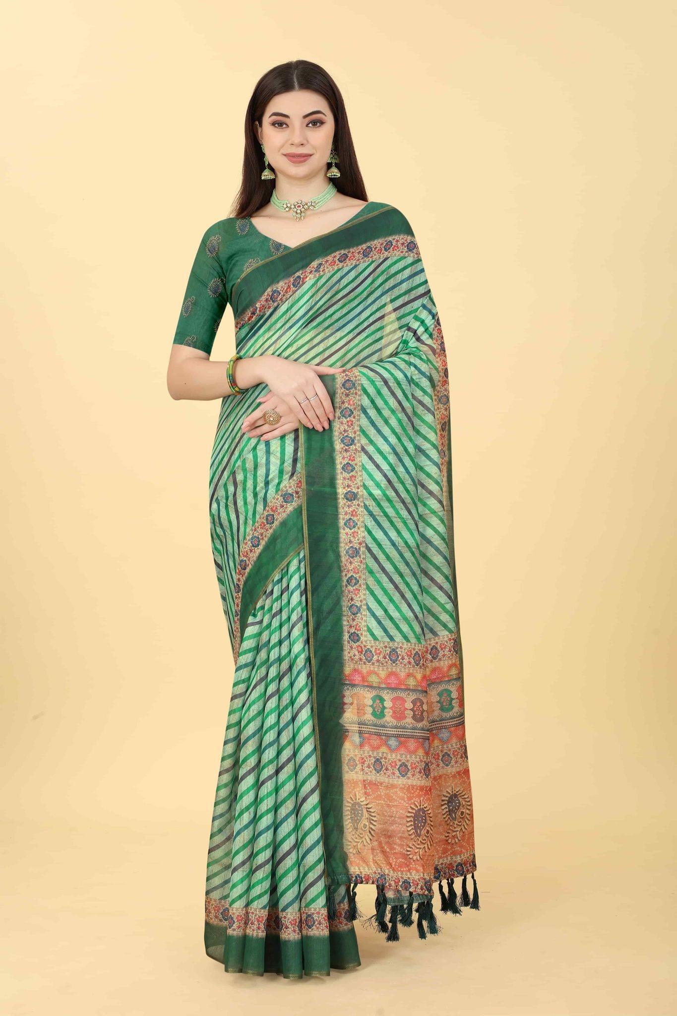 Women's Chanderi Digital Print Saree