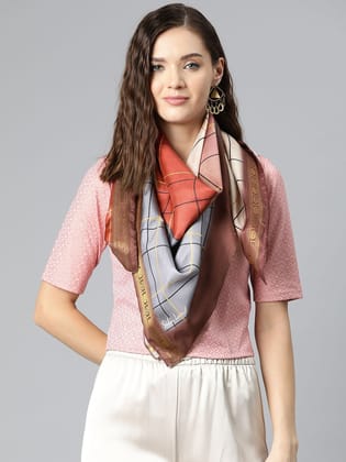 Women's Soft Silk Printed Scarves With Gold Zari