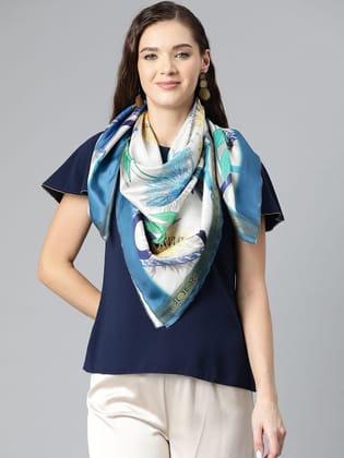 Women's Soft Silk Printed Scarves With Gold Zari