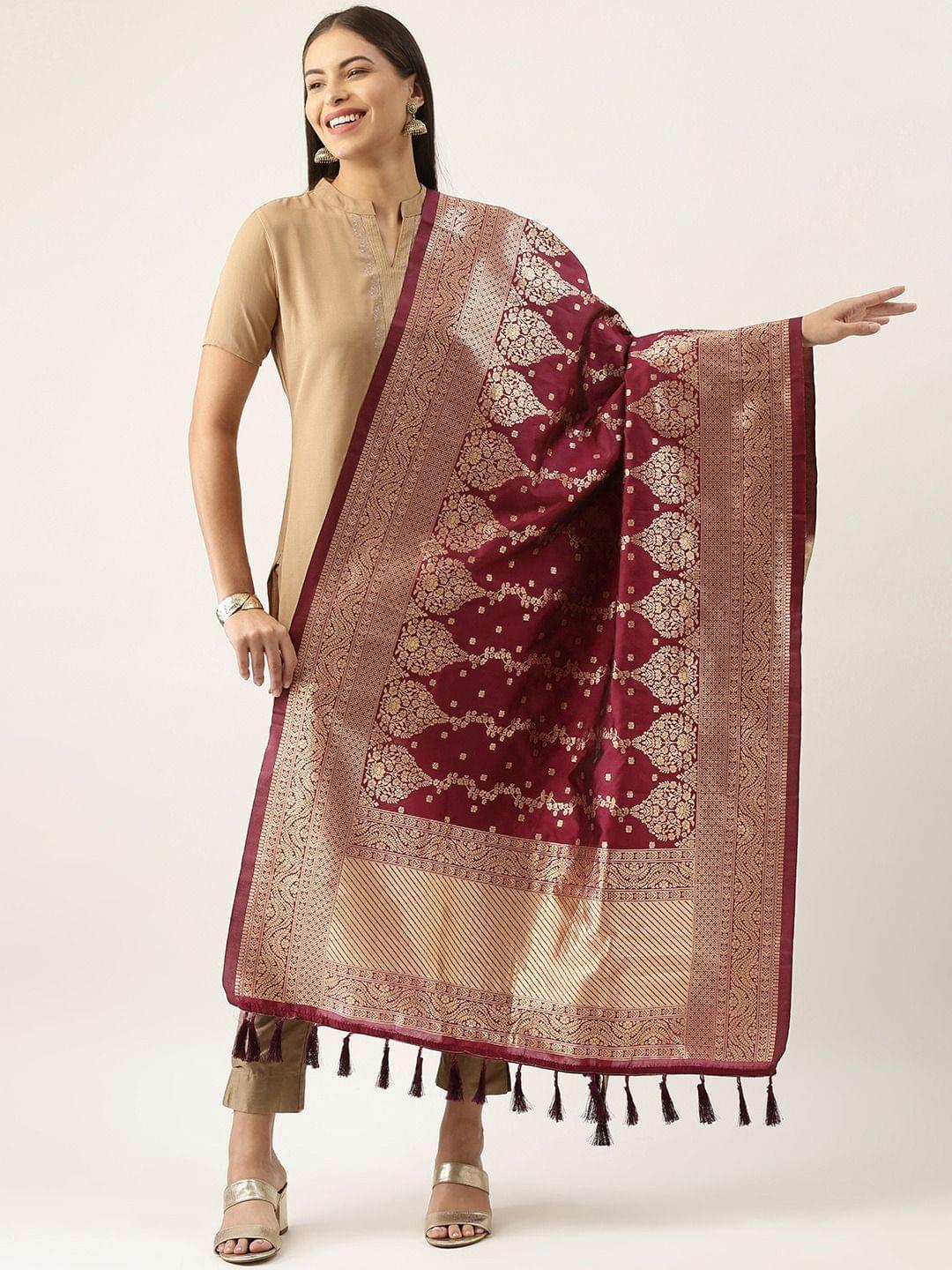 Women's Fancy Woven Banarasi Silk Dupatta