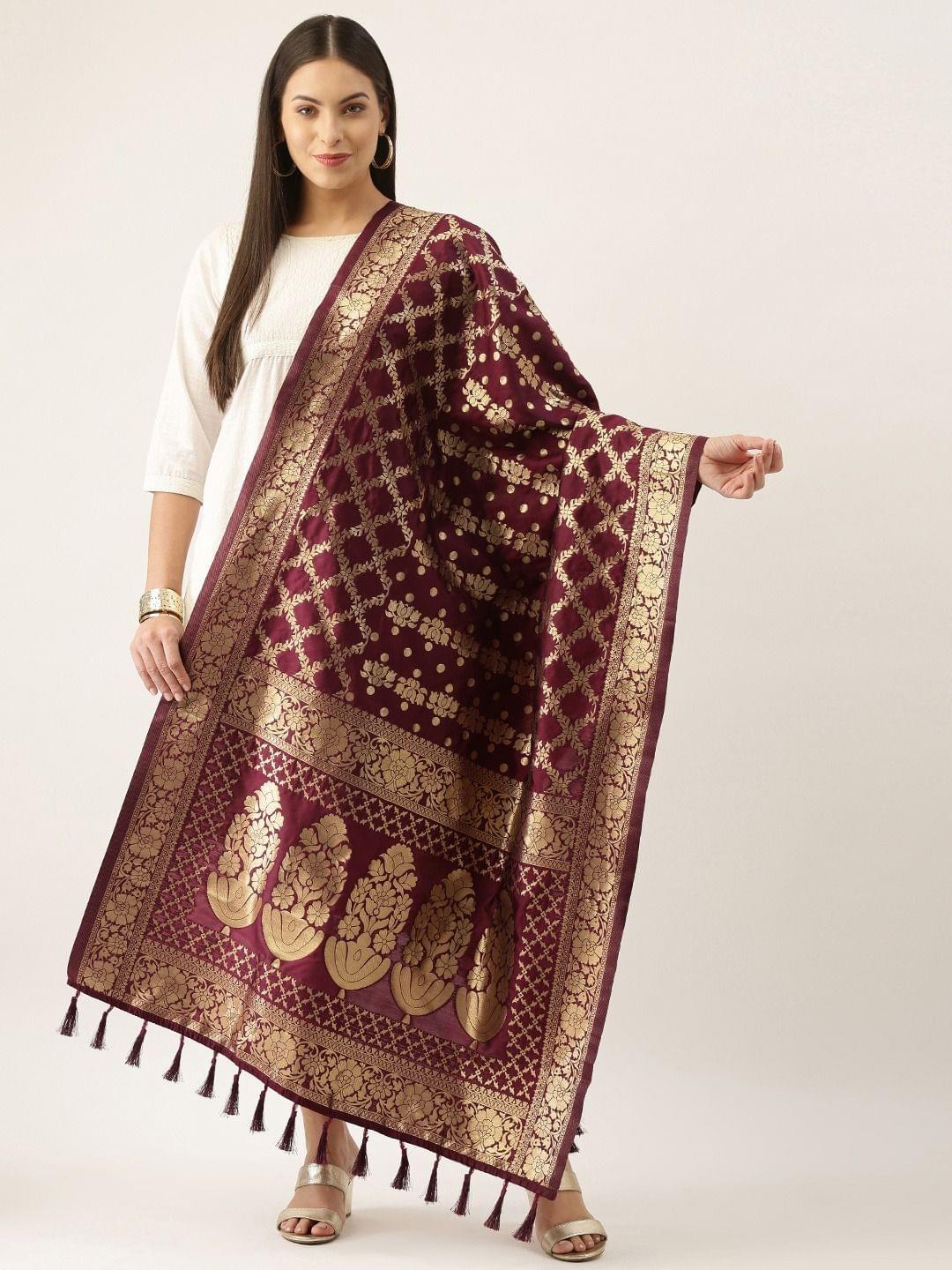 Women's Fancy Woven Banarasi Silk Dupatta