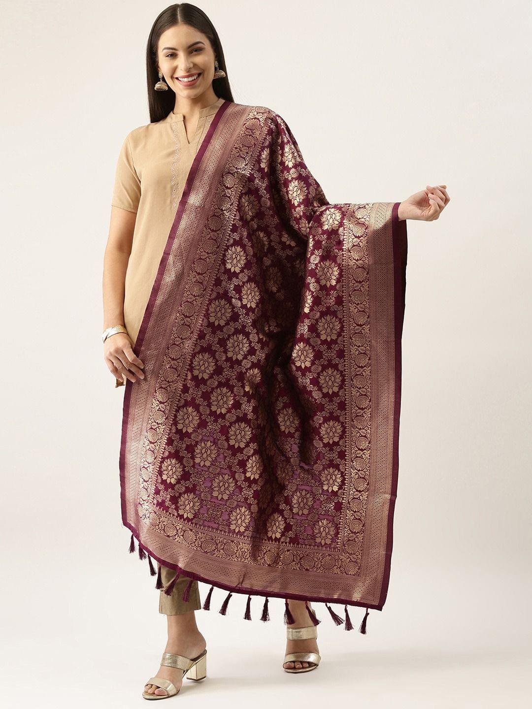 Women's Fancy Woven Banarasi Silk Dupatta