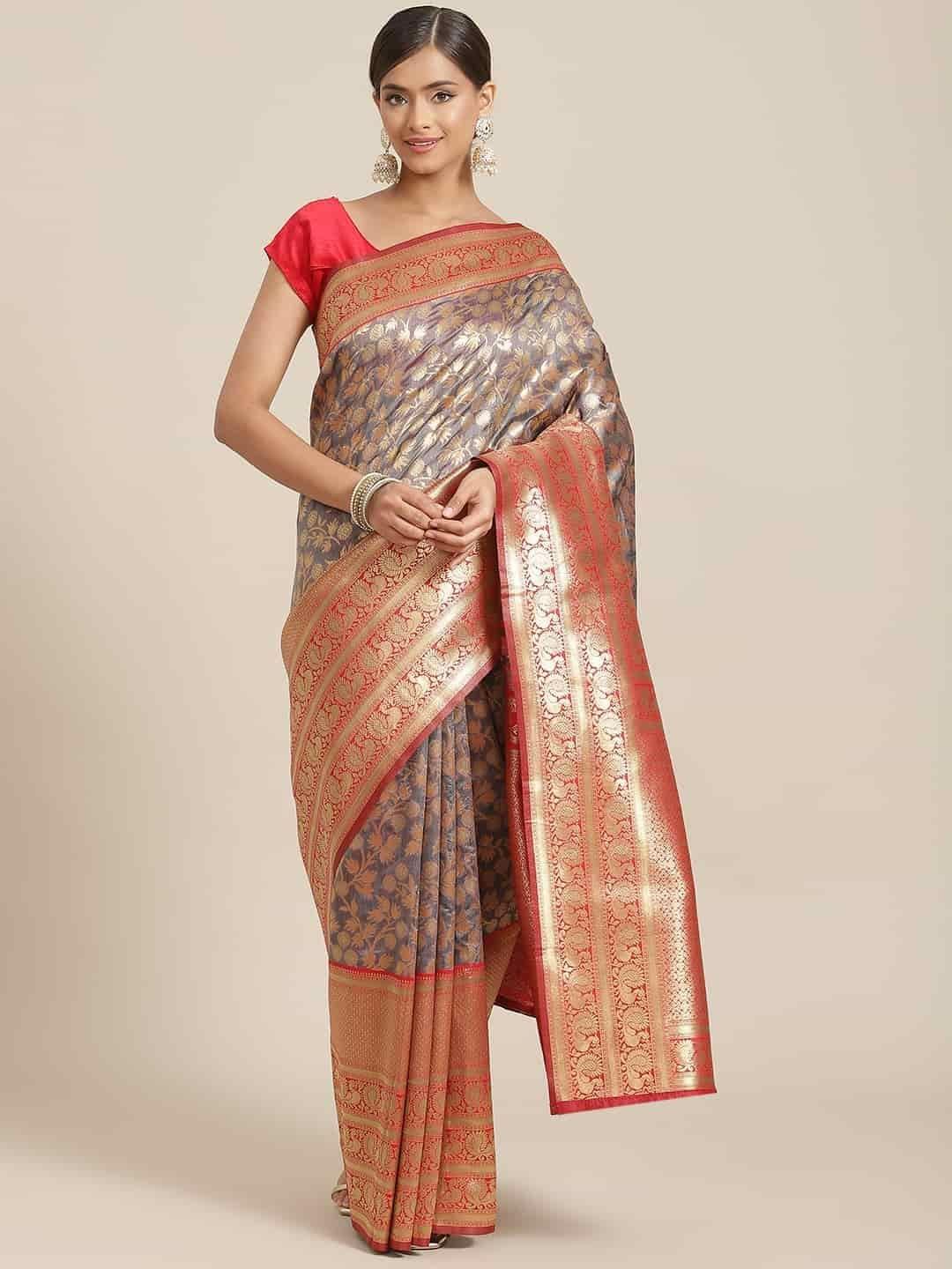 Women's Banarasi Art Silk Saree With Unstiched Blouse Piece