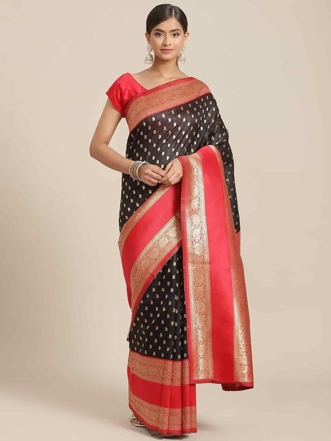 Women's Banarasi Art Silk Saree With Unstiched Blouse Piece