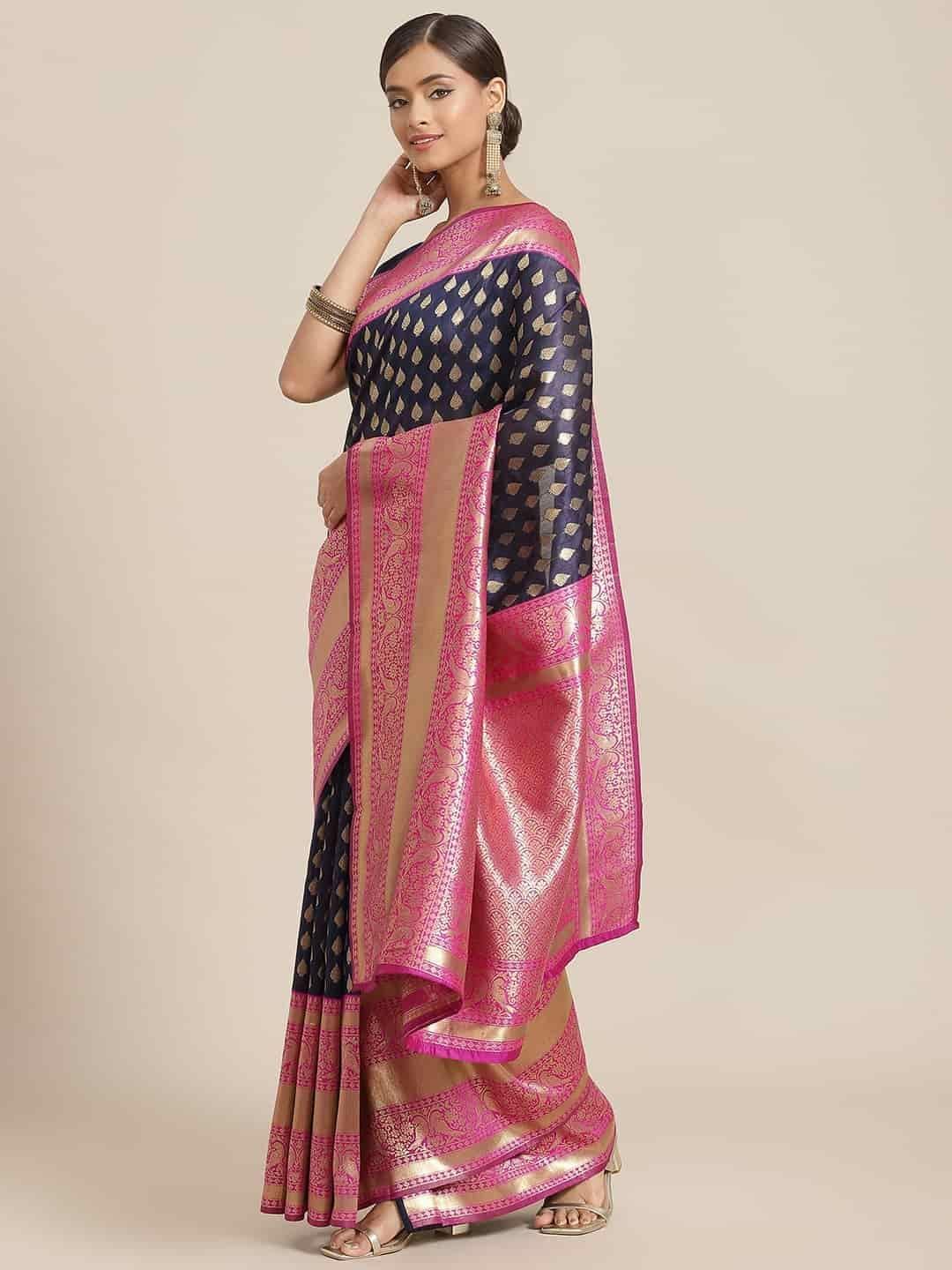 Women's Banarasi Art Silk Saree With Unstiched Blouse Piece