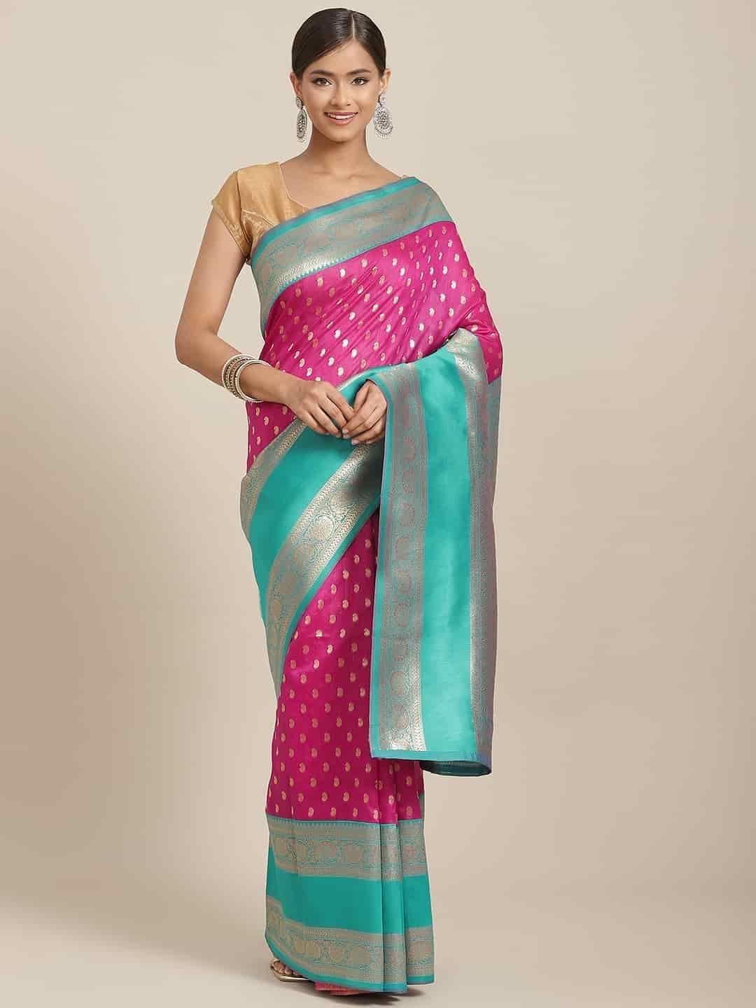 Women's Banarasi Art Silk Saree With Unstiched Blouse Piece
