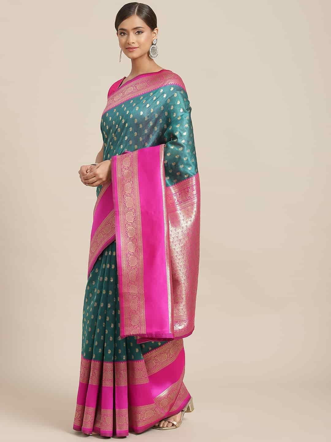 Women's Banarasi Art Silk Saree With Unstiched Blouse Piece