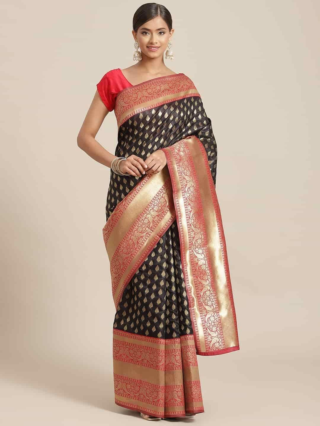 Women's Banarasi Art Silk Saree With Unstiched Blouse Piece