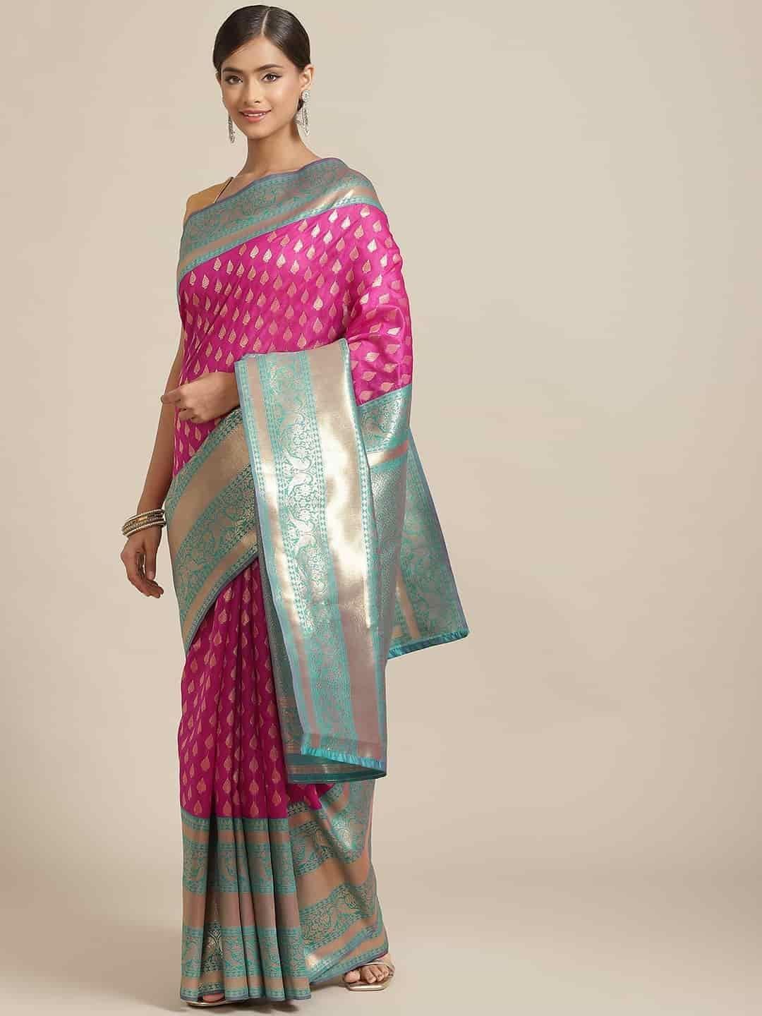 Women's Banarasi Art Silk Saree With Unstiched Blouse Piece