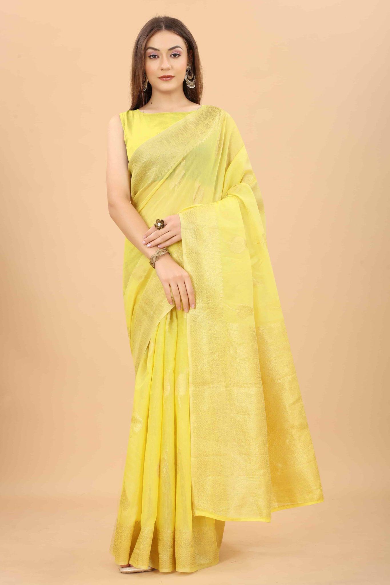 Women's Pure Cotton Saree with Unstiched Blouse Piece