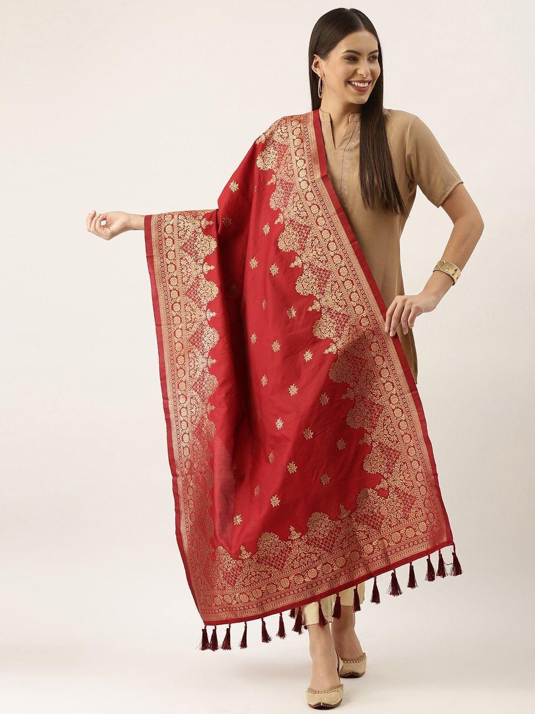 Women's Fancy Woven Banarasi Silk Dupatta