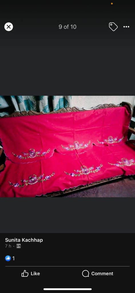 COTTON EMBROIDERY SOFFA COVER - Dupattas & Shawls | Buy online on ZillyBuy