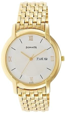 Sonata Analog White Dial Men (NK7954YM01 + NK7987YM05W)