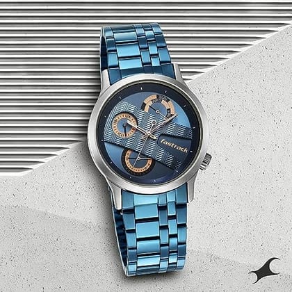 Fastrack Exuberant Analog Blue Dial Men's Watch-3281KM02, Blue