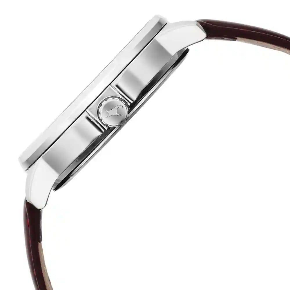 FASTRACK EXUBERANT QUARTZ MULTIFUNCTION BLUE DIAL LEATHER STRAP WATCH FOR GUYS