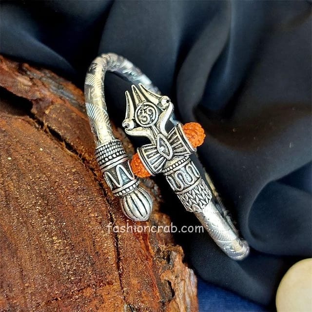 Buy 925 Sterling Silver Handmade Lord Shiva Babubali Kada Bangle Bracelet,  Best Shiva Trident Trishul Kada, Men's Gifting Jewelry RNSK471 Online in  India - Etsy