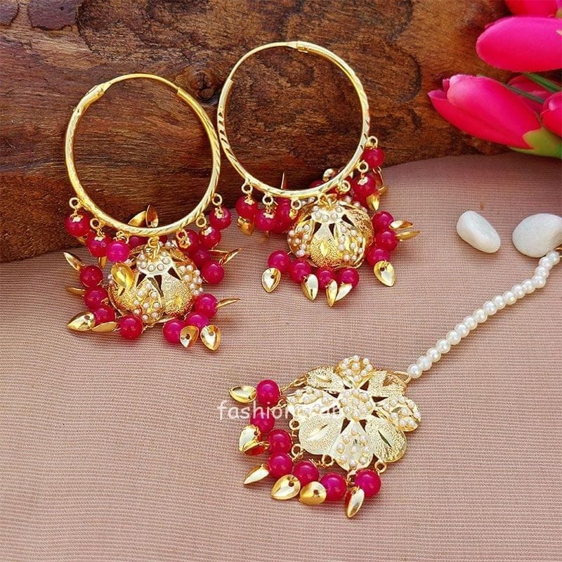 Vembley Stylish Silver Bahubali Jhumka Earrings With Maang Tikka Set For  Women and Girls at Rs 99/pair in New Delhi