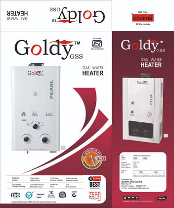 GOLDY PEARL GAS WATER HEATER  6L CAPACITY