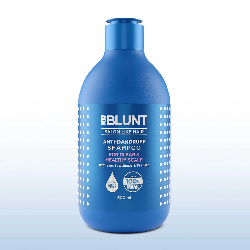 BBlunt Best Anti-Dandruff Shampoo For Dandruff Control a Clear & Healthy Scalp Flake-Free Hair– 300 ml | Up To 100% Dandruff Reduction