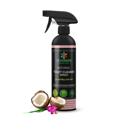 Beegreen Natural Toilet Cleaner Spray- 500 ml | Removal of Tough Stains & Bad Odor | Plant based Ingredients | Chemical Free | Sulphates & Paraben Free