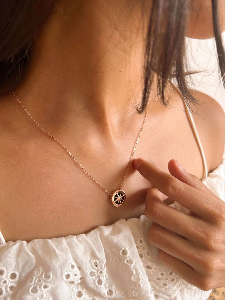 Quest neck chain with rose gold plated silver