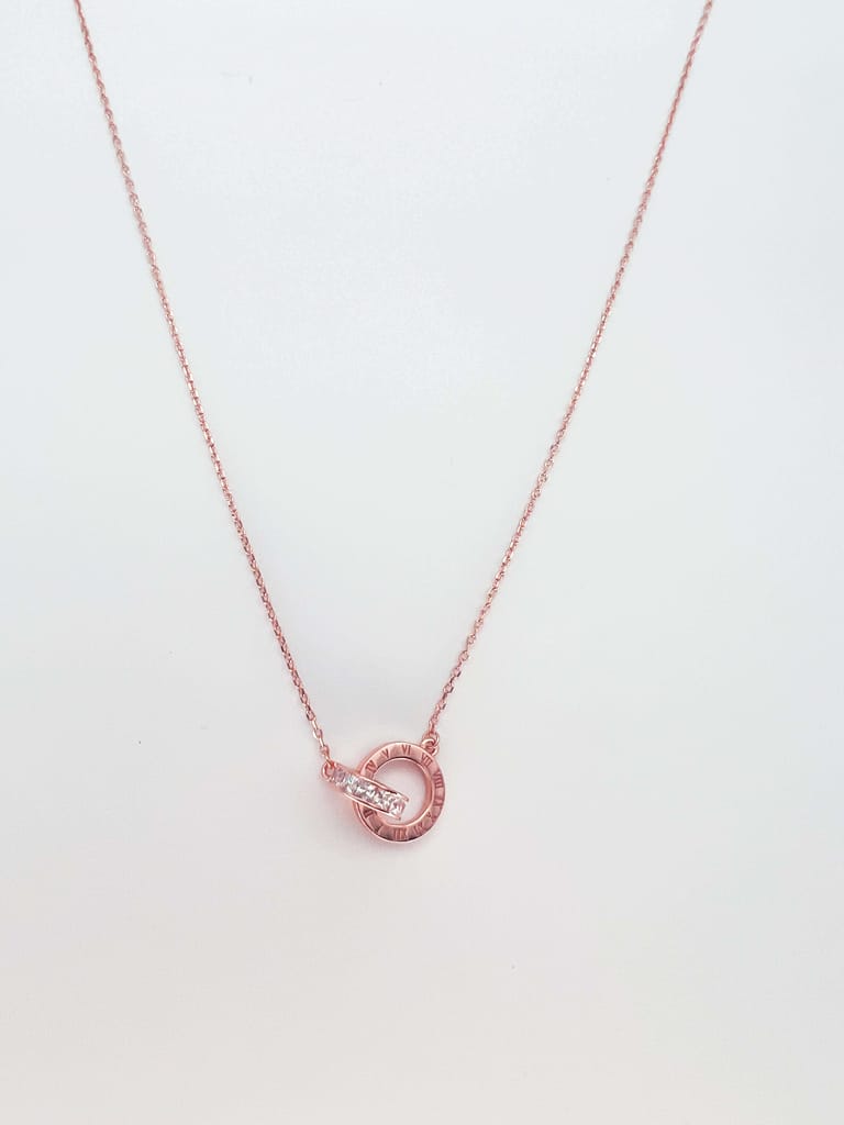Tangled rose gold plated silver neckchain with zircons