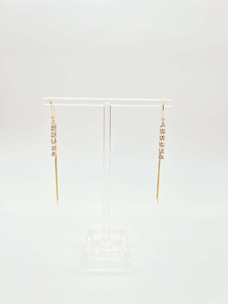 Danica long gold plated silver danglers with crystals