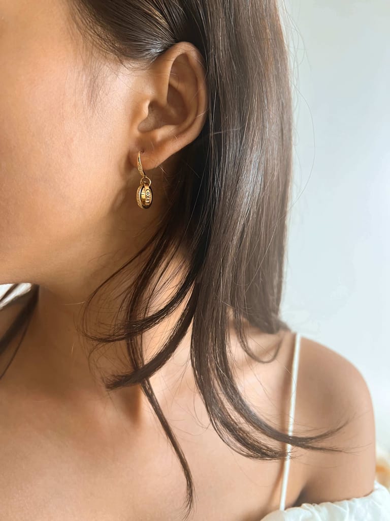 Vida gold plated silver danglers with zircons