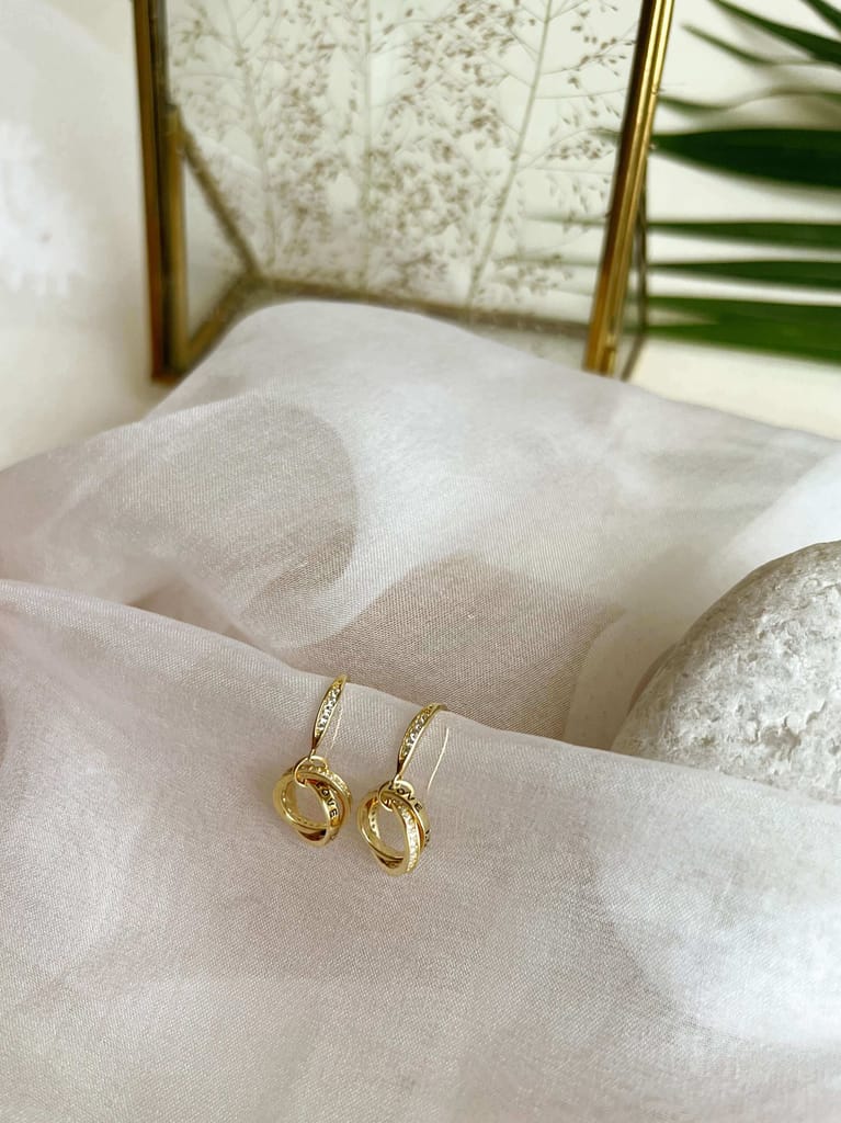 Vida gold plated silver danglers with zircons