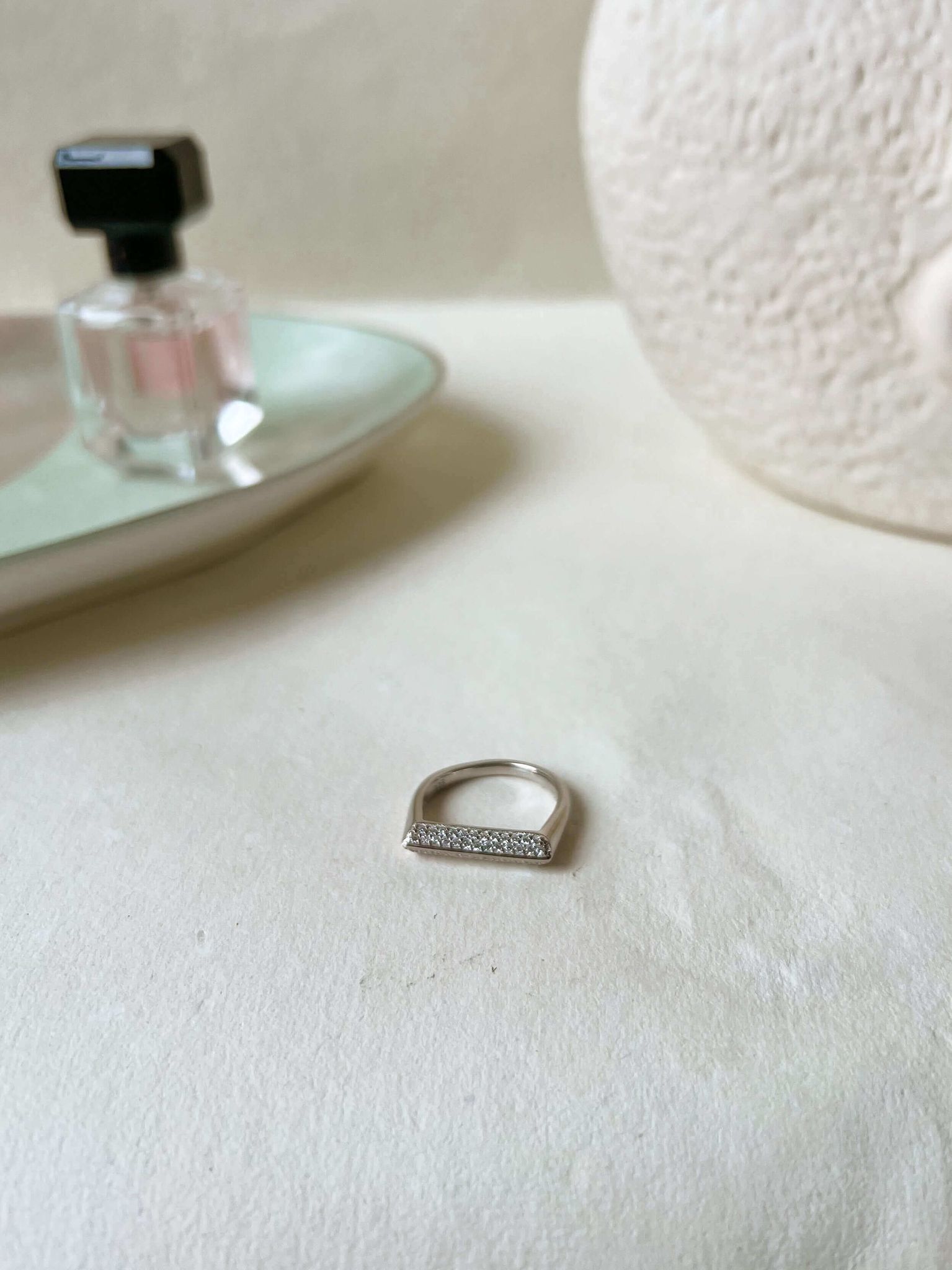 Alexis silver ring with studded zircons