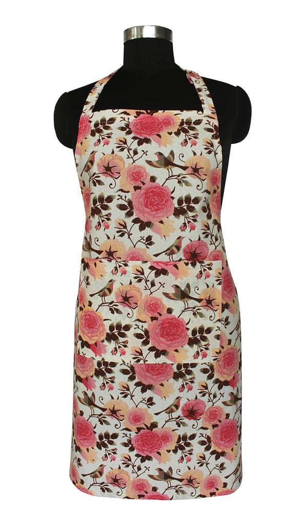 AIRWILL Cotton Floral Design Multicolor Color Apron (Pack of 1pc)