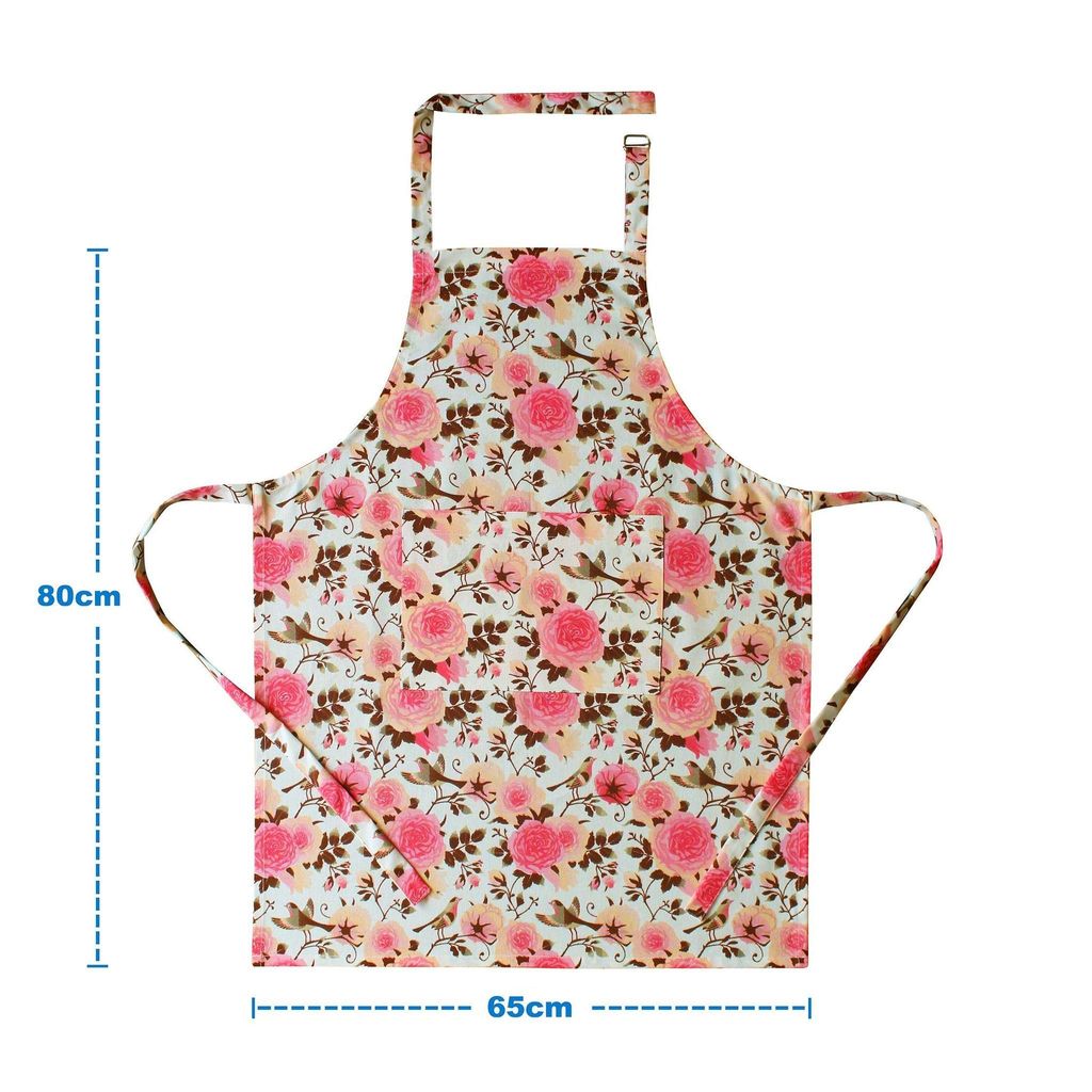 AIRWILL Cotton Floral Design Multicolor Color Apron (Pack of 1pc)