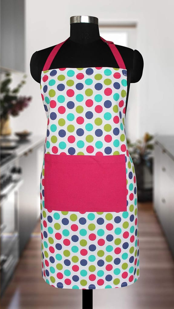 AIRWILL Cotton Polka Design Multicolor Color Apron (Pack of 1pc) - Dupattas & Shawls | Buy online on ZillyBuy