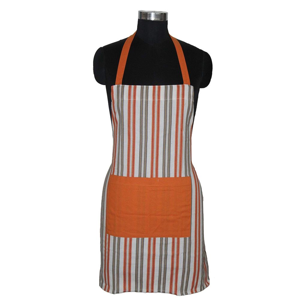 AIRWILL, 100% Cotton Designer Self Designed Bib Apron, Sized 65cm in Width and 80cm in Length with 2 Long Straps on Both Sides and Adjustable Buckle on Top. Pack of 1 pc