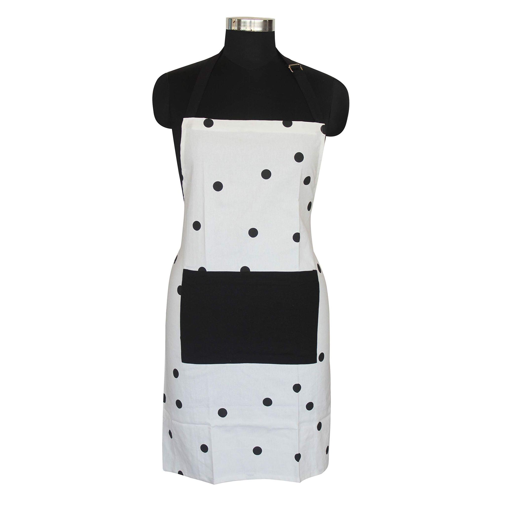 AIRWILL, 100% Cotton Designer Self Designed Bib Apron, Sized 65cm in Width and 80cm in Length with 2 Long Straps on Both Sides and Adjustable Buckle on Top. Pack of 1 pc