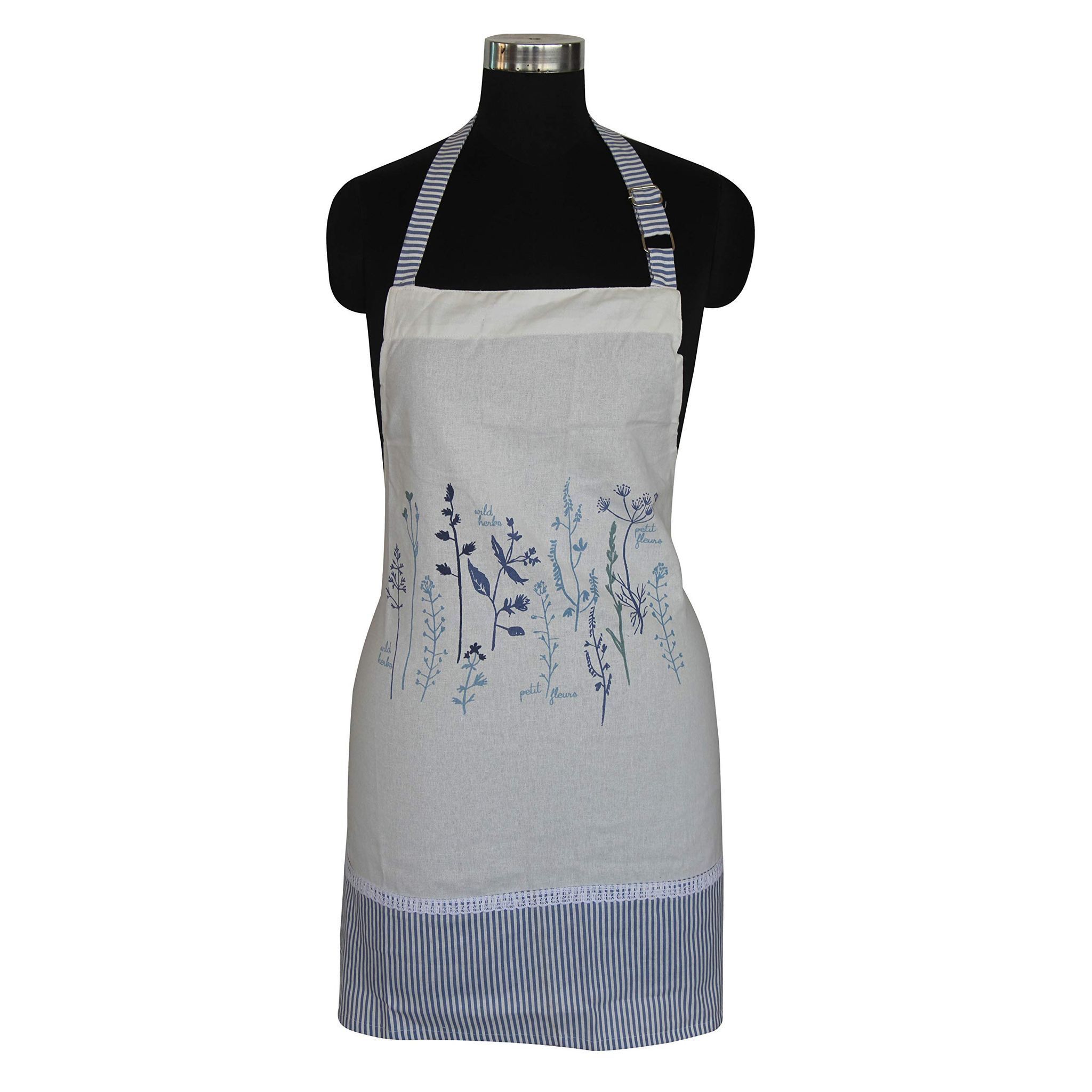 AIRWILL, 100% Cotton Designer Self Designed Bib Apron, Sized 65cm in Width and 80cm in Length with 2 Long Straps on Both Sides and Adjustable Buckle on Top. Pack of 1 pc
