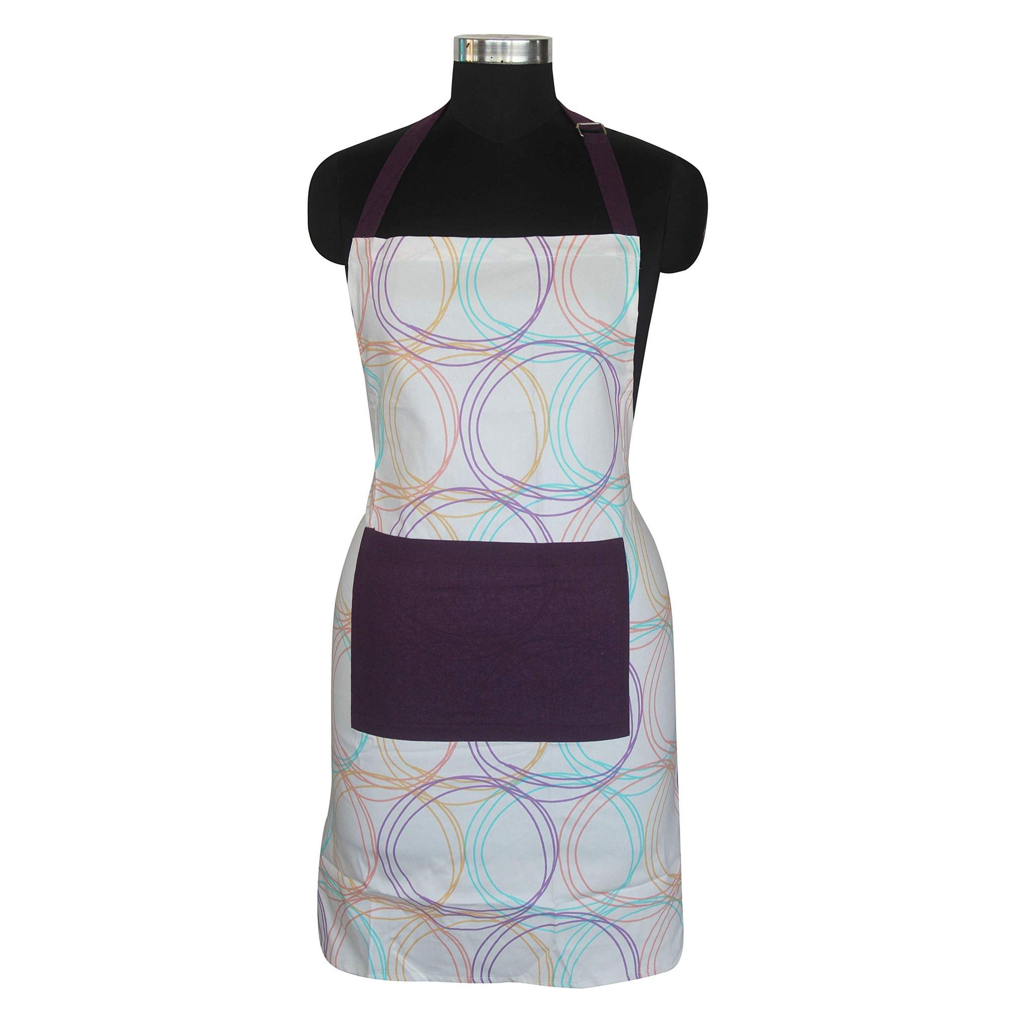 AIRWILL, 100% Cotton Designer Self Designed Bib Apron, Sized 65cm in Width and 80cm in Length with 2 Long Straps on Both Sides and Adjustable Buckle on Top. Pack of 1 pc