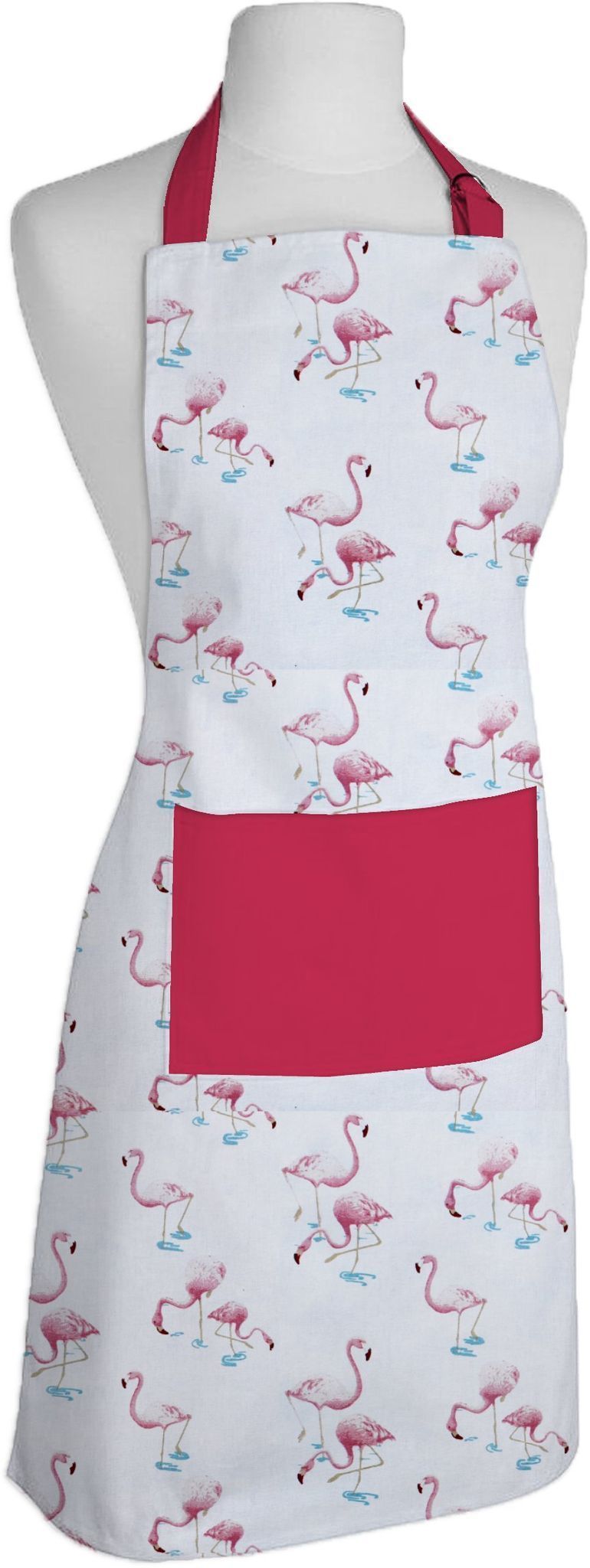 AIRWILL, 100% Cotton Designer Printed Aprons, Sized 65cm in Width & 80cm in Length with 1 Center Pocket, Adjustable Buckle on Top and 2 Long Ties on Both 2 Sides. Pack of 1 piece