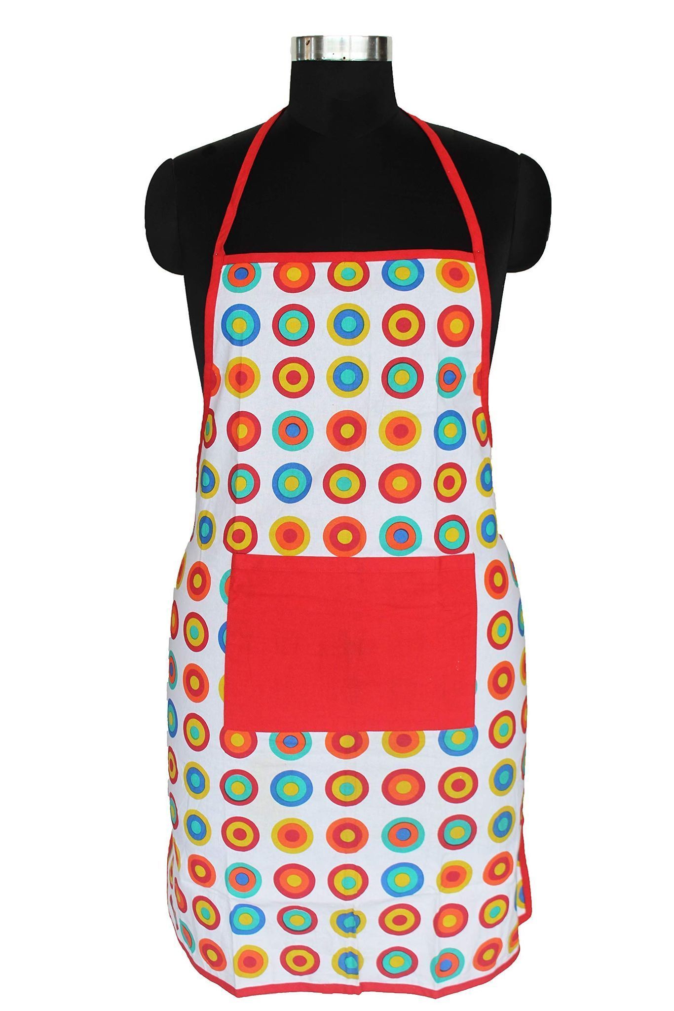 AIRWILL, 100% Cotton Designer Self Designed Bib Apron, Sized 65cm in Width and 80cm in Length with 2 Long Straps on Both Sides and Adjustable Buckle on Top. Pack of 1 pc