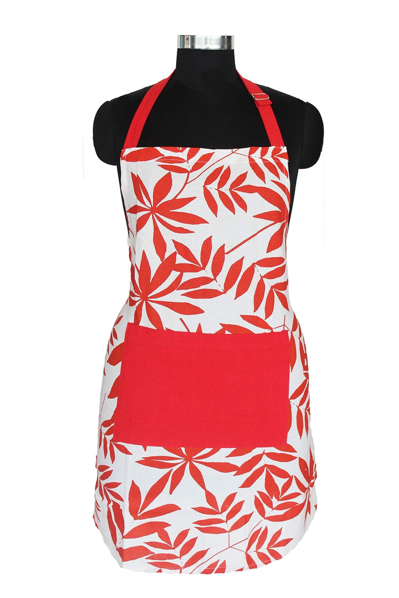 AIRWILL, 100% Cotton Designer Self Designed Bib Apron, Sized 65cm in Width and 80cm in Length with 2 Long Straps on Both Sides and Adjustable Buckle on Top. Pack of 1 pc