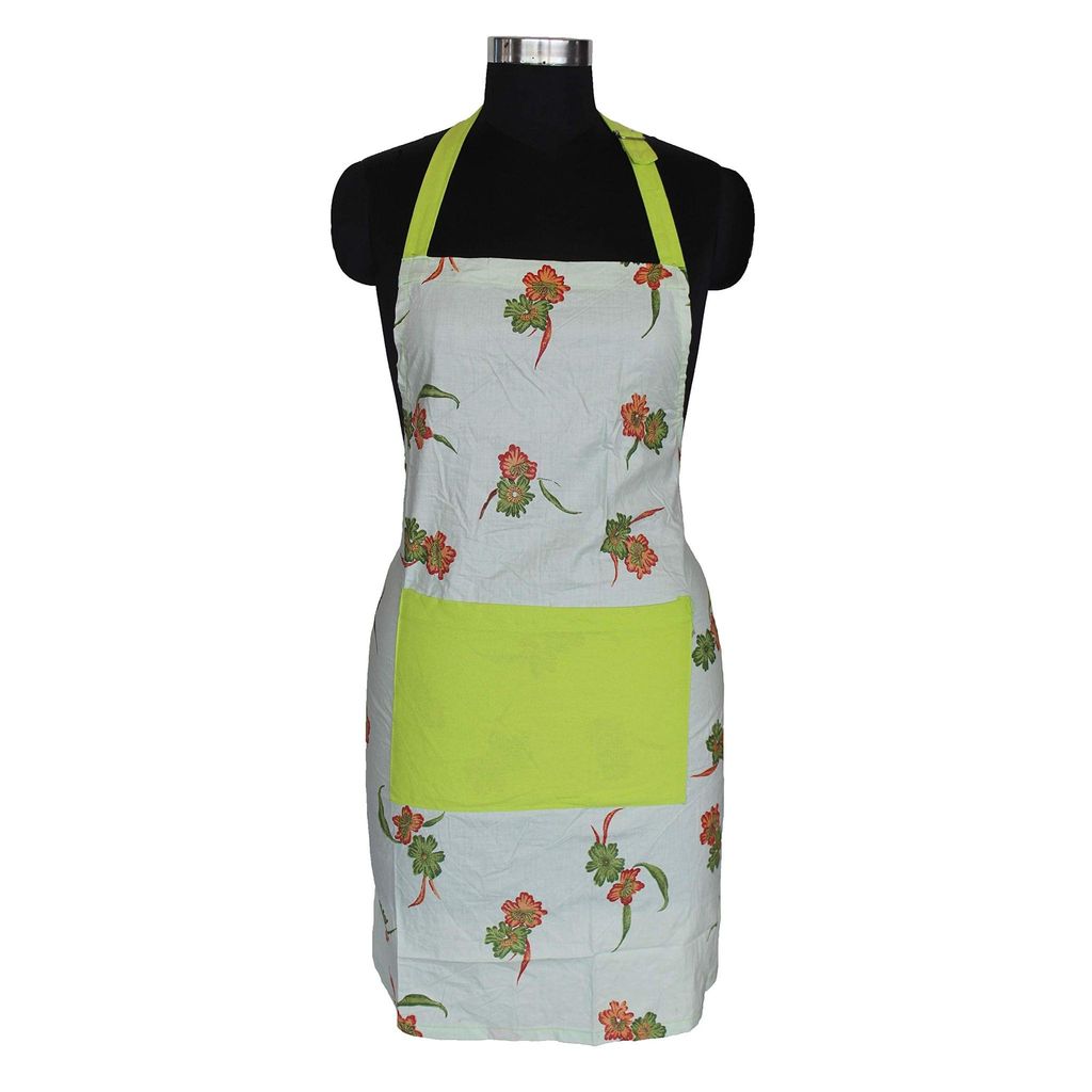 AIRWILL, 100% Cotton Designer Self Designed Bib Apron, Sized 65cm in Width and 80cm in Length with 2 Long Straps on Both Sides and Adjustable Buckle on Top. Pack of 1 pc