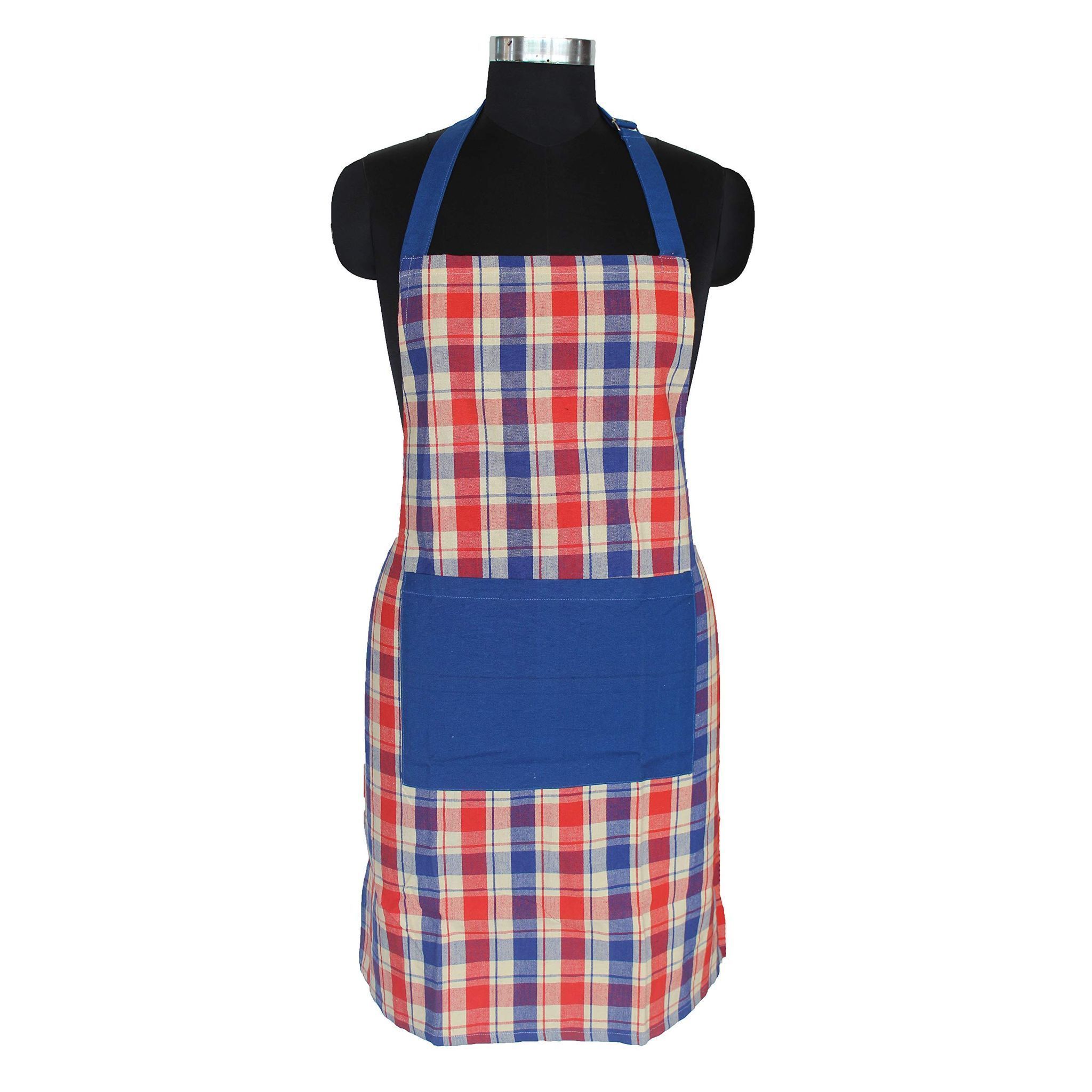 AIRWILL, 100% Cotton Designer Self Designed Bib Apron, Sized 65cm in Width and 80cm in Length with 2 Long Straps on Both Sides and Adjustable Buckle on Top. Pack of 1 pc