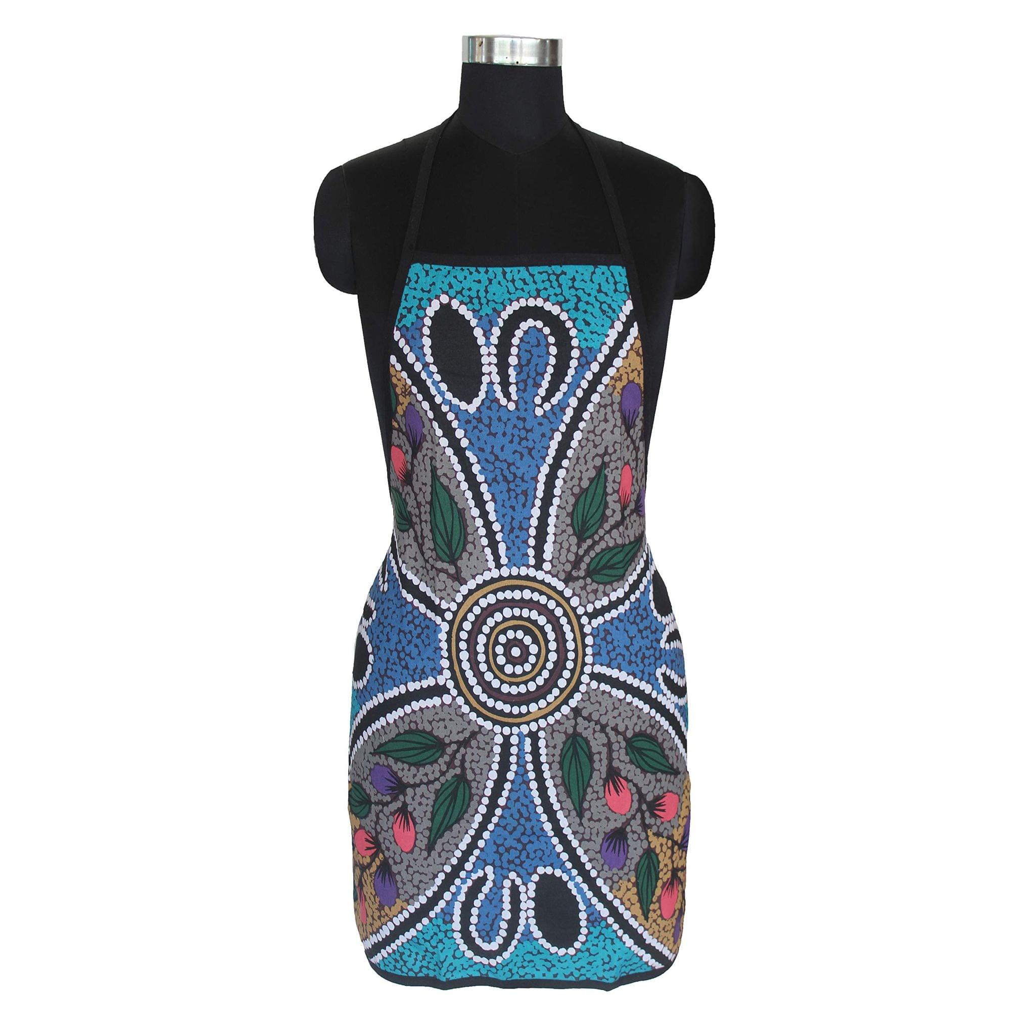 AIRWILL, 100% Cotton Designer Self Designed Bib Apron, Sized 65cm in Width and 80cm in Length with 2 Long Straps on Both Sides and Adjustable Buckle on Top. Pack of 1 pc