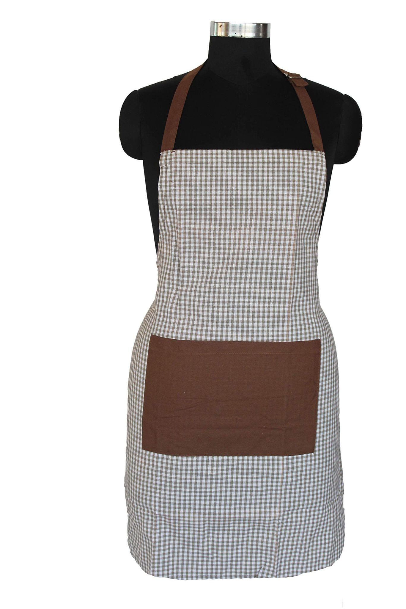 AIRWILL, 100% Cotton Designer Self Designed Bib Apron, Sized 65cm in Width and 80cm in Length with 2 Long Straps on Both Sides and Adjustable Buckle on Top. Pack of 1 pc