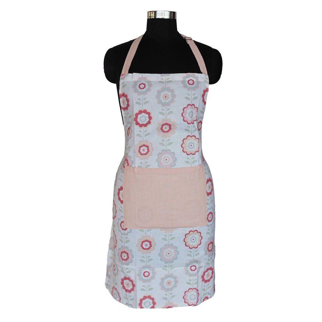 AIRWILL, 100% Cotton Designer Self Designed Bib Apron, Sized 65cm in Width and 80cm in Length with 2 Long Straps on Both Sides and Adjustable Buckle on Top. Pack of 1 pc