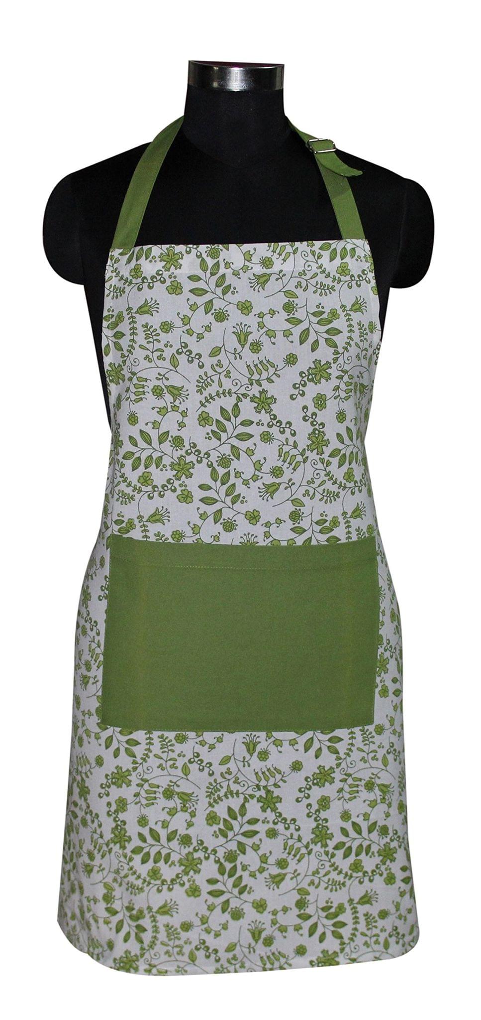 AIRWILL, 100% Cotton Designer Printed Aprons, Sized 65cm in Width & 80cm in Length with 1 Center Pocket, Adjustable Buckle on Top and 2 Long Ties on Both 2 Sides. Pack of 1 piece