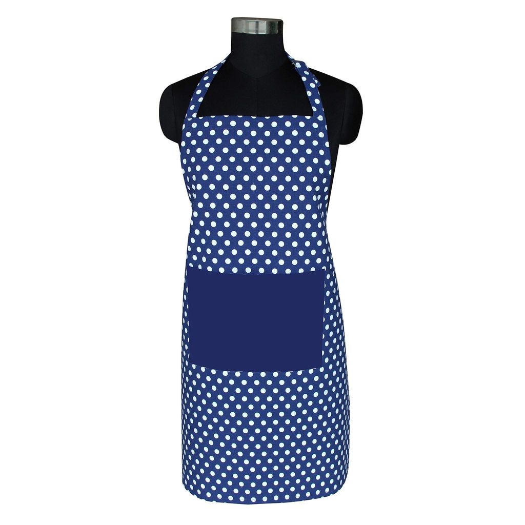 AIRWILL Cotton Chef's Free Size Polka Pattern Apron (Blue, Pack of 1 pc) - Cookware | Buy online on ZillyBuy